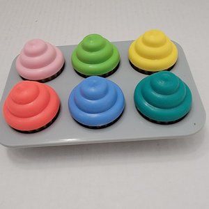 Kids Game Educational Fun Sorting Shapes Colors Cupcakes Tray Toy